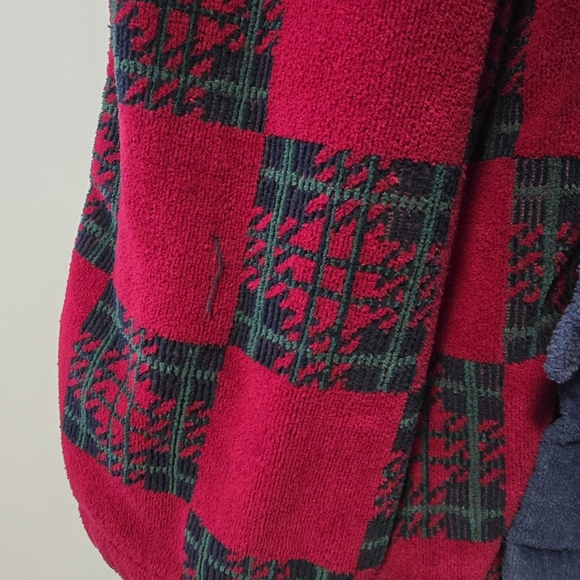 Vintage Christian Dior Men's Red Blue Green Checkered Robe - Picture 8 of 10